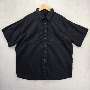Jesse James Industrial Workwear Mechanic Shirt Mens 2XL Black Button Up Y2K